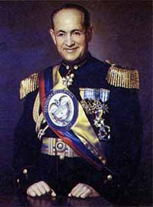 General Gustavo Rojas Pinilla, dictador de Colombia, fundador de la ANAPO, de donde surgió la guerrilla del M-19 y el Polo Democrático