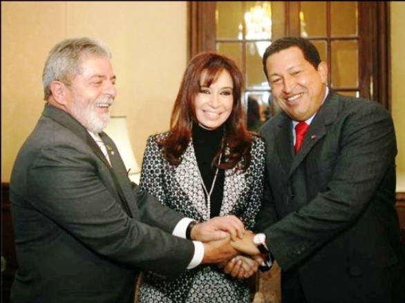 Lulla, Kirchner y Chávez