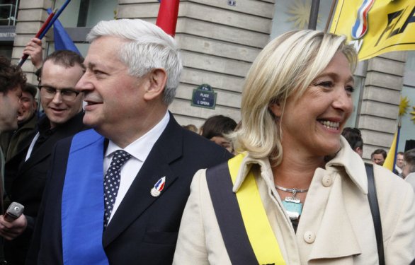 Bruno Gollnisch y Marine Le Pen