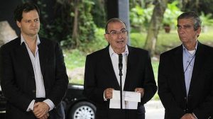 Sergio Jaramillo, Humberto de la Calle y el general Mora Rangel. Negociadores con las FARC en La Habana
