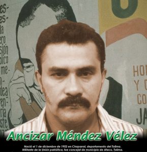 Ancízar Méndez Vélez, sobrino de Alfonso Gómez Méndez, miembro de las FARC y de la Unión Patriótica, su brazo político