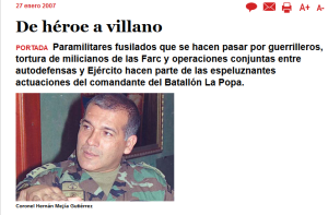 El Coronel Mejía Gutiérrez, converttido de héroe a villano por la Revista Semana