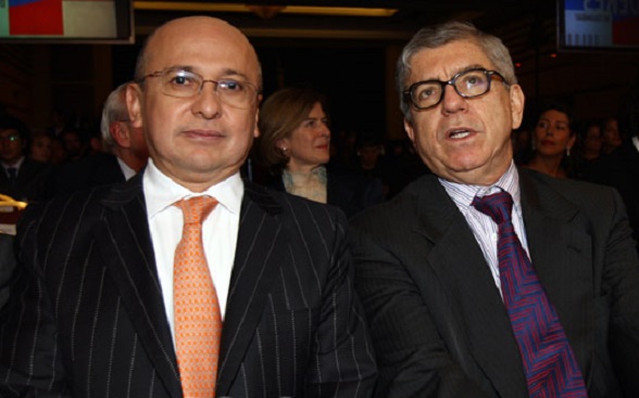 El Fiscal Eduardo Montealegre con César Gaviria, director de la campaña reeleccionista de Juan Manuel Santos