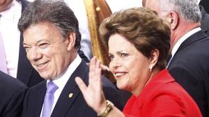 Dilma Rouseff con Juan Manuel Santos, otro de los aliados de Fidel Castro