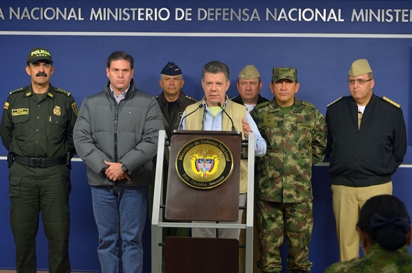 Rueda de prensa luego de conocerse el secuestro del General Alzate Mora (Foto El Espectador)