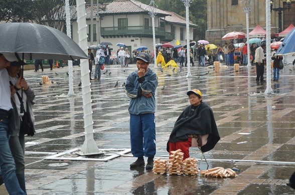 Sorprendidos cuando la marcha entró a la Plaza de Bolívar (Foto periodismo Sin Fronteras)