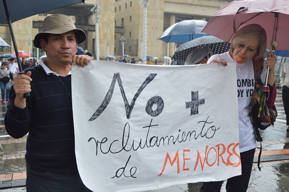 "No al reeclutamiento de menores" (Foto Periodismo Sin Fronteras)