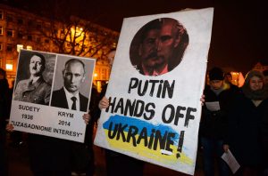 Protestas en Polonia contra Putin y sus acciones en Ucrania