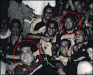 Diego Maradona y "Don Diego" en una fiesta en la casa de la madre del capo