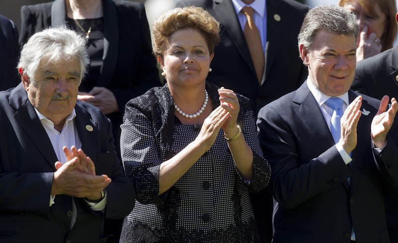 Mujica, Dilma Rouseff y Juan Manuel Santos