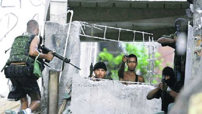 Narcos en favelas, Rio de Janeiro