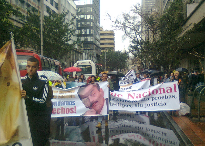 Marcha a favor de Plazas Vega (Foto Periodismo Sin Fronteras)