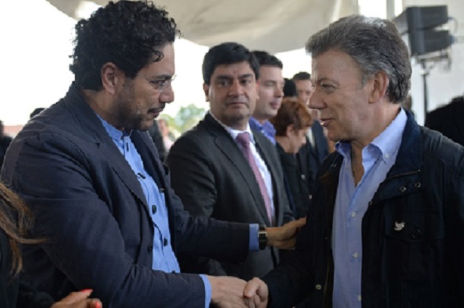 Juan Manuel Santos e Iván Cepeda