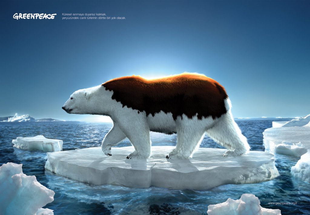 Campaña de Greenpeace divulgando la mentira del calentamiento global